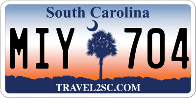 SC license plate MIY704