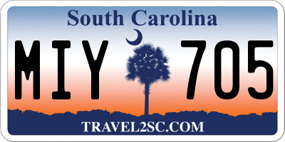 SC license plate MIY705