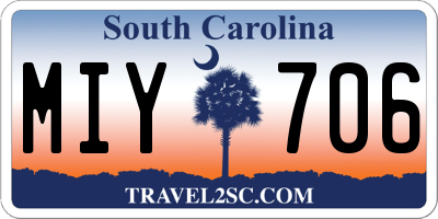 SC license plate MIY706