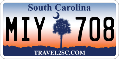 SC license plate MIY708