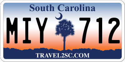 SC license plate MIY712