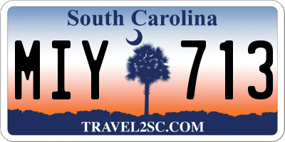 SC license plate MIY713