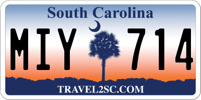 SC license plate MIY714