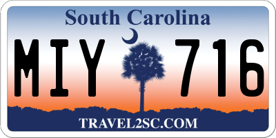 SC license plate MIY716
