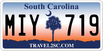SC license plate MIY719