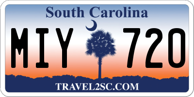 SC license plate MIY720