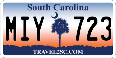 SC license plate MIY723