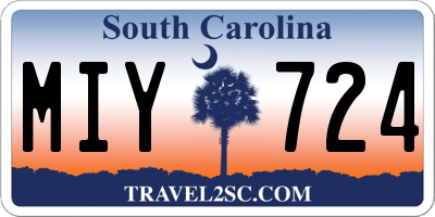 SC license plate MIY724