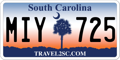 SC license plate MIY725