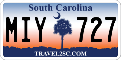 SC license plate MIY727