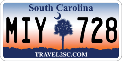SC license plate MIY728