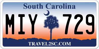 SC license plate MIY729