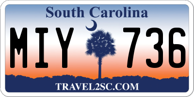 SC license plate MIY736