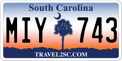SC license plate MIY743