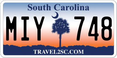 SC license plate MIY748