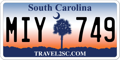 SC license plate MIY749