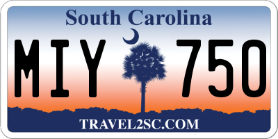 SC license plate MIY750