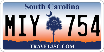 SC license plate MIY754