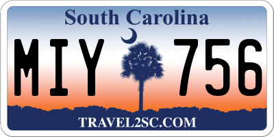 SC license plate MIY756