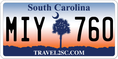 SC license plate MIY760