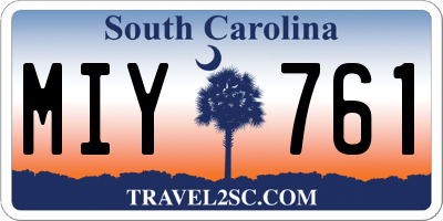SC license plate MIY761