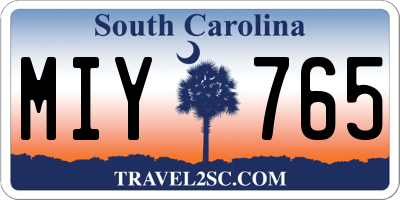 SC license plate MIY765
