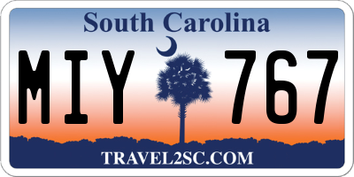 SC license plate MIY767