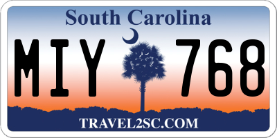 SC license plate MIY768