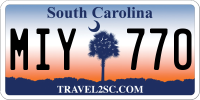 SC license plate MIY770