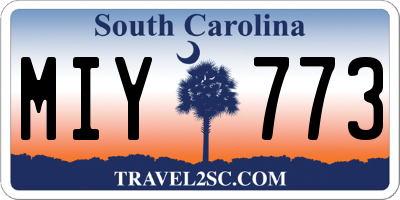 SC license plate MIY773