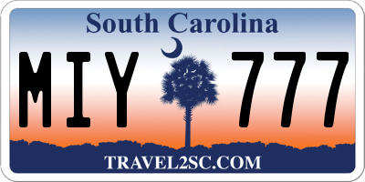 SC license plate MIY777
