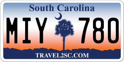 SC license plate MIY780