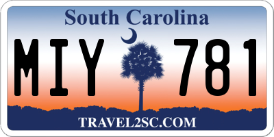 SC license plate MIY781