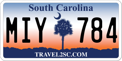 SC license plate MIY784