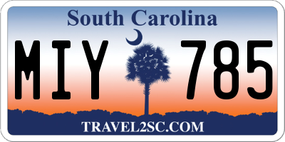 SC license plate MIY785