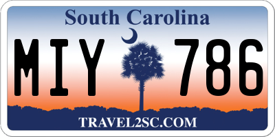 SC license plate MIY786