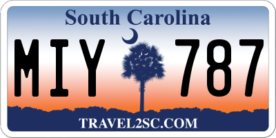 SC license plate MIY787