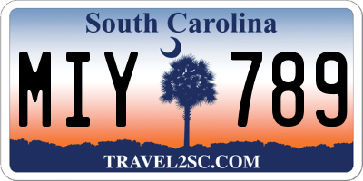 SC license plate MIY789