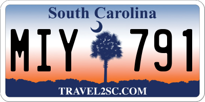 SC license plate MIY791