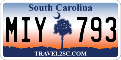 SC license plate MIY793