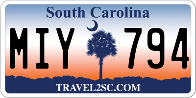 SC license plate MIY794