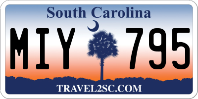 SC license plate MIY795