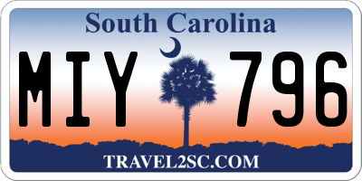 SC license plate MIY796