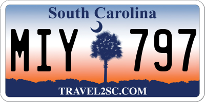 SC license plate MIY797