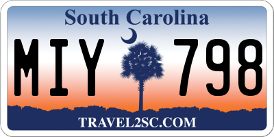 SC license plate MIY798