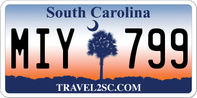 SC license plate MIY799