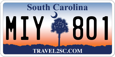 SC license plate MIY801