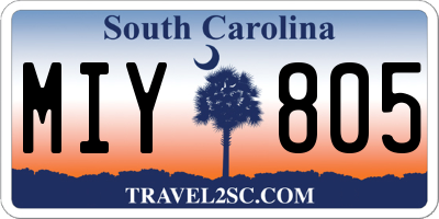 SC license plate MIY805