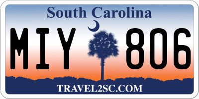SC license plate MIY806