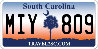 SC license plate MIY809